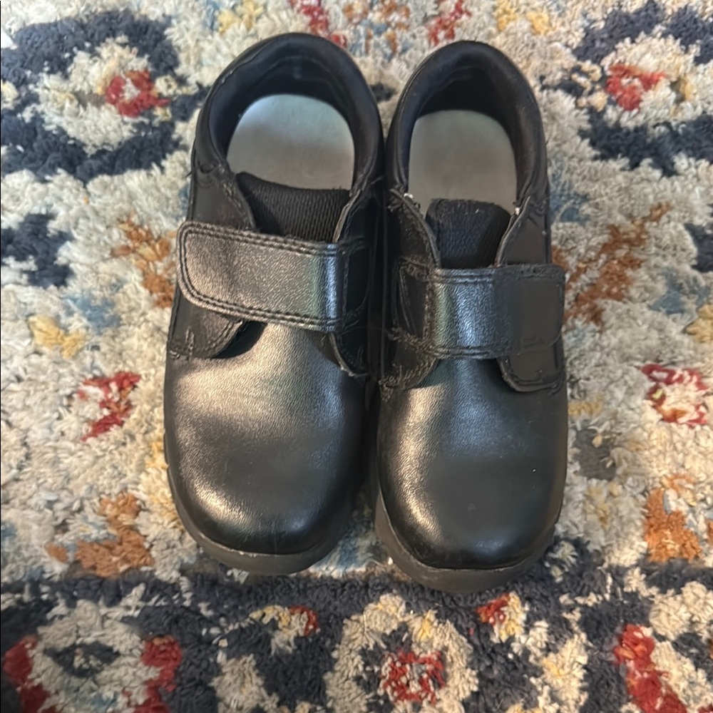 Smart Fit Black Dress Shoes with Velcro Strap